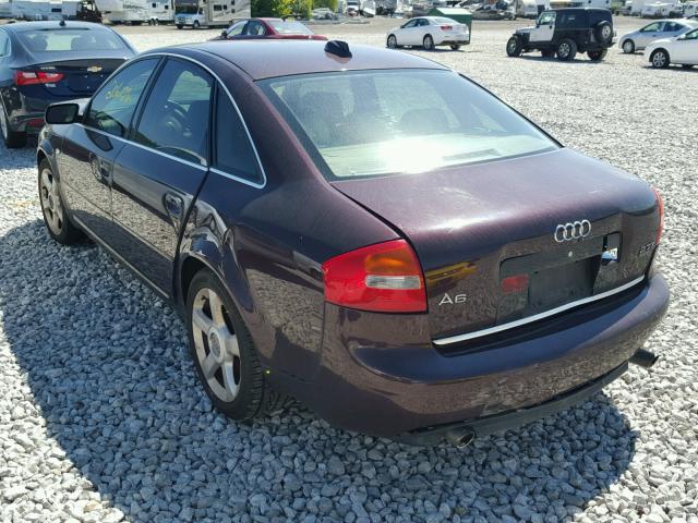 WAULD54BX4N044748 - 2004 AUDI A6 2.7T QU MAROON photo 3