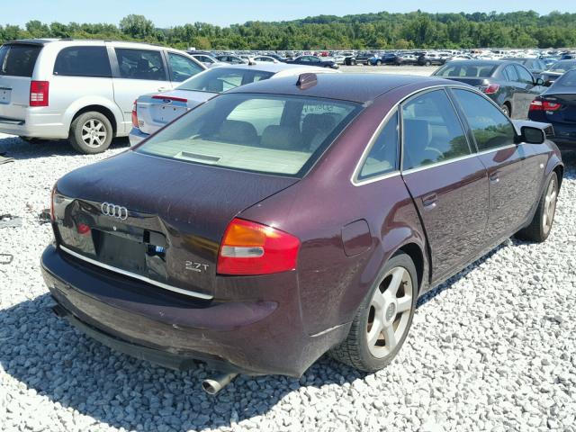 WAULD54BX4N044748 - 2004 AUDI A6 2.7T QU MAROON photo 4