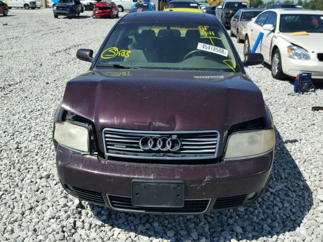 WAULD54BX4N044748 - 2004 AUDI A6 2.7T QU MAROON photo 7