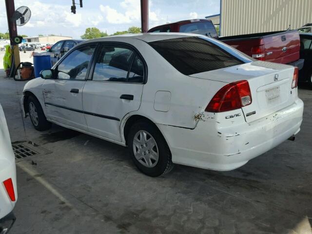 2HGES16454H587198 - 2004 HONDA CIVIC DX WHITE photo 3