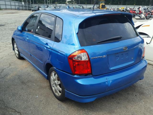 KNAFE161055082854 - 2005 KIA SPECTRA5 BLUE photo 3