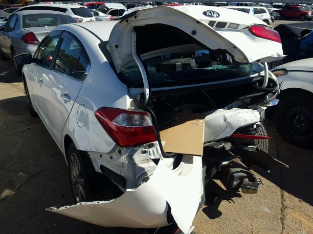 KNAFX4A83F5306992 - 2015 KIA FORTE EX WHITE photo 3