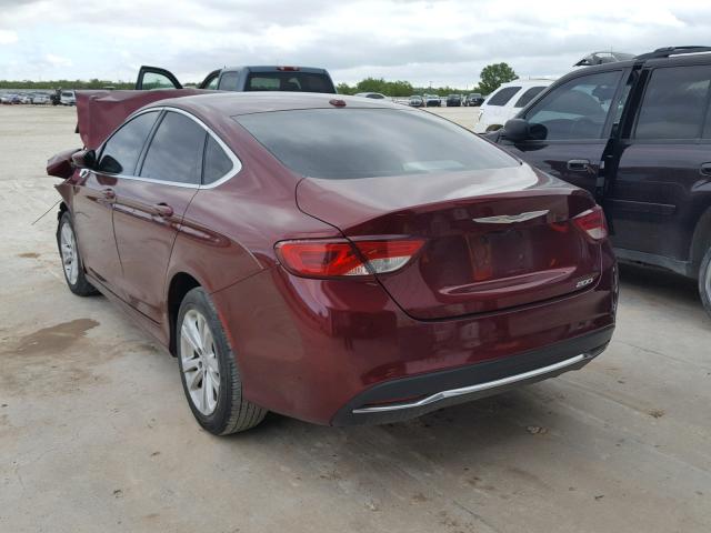 1C3CCCAB0FN521449 - 2015 CHRYSLER 200 LIMITE BURGUNDY photo 3