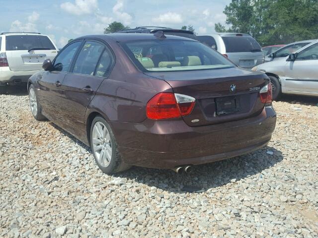 WBAVB17526NK36052 - 2006 BMW 325 I AUTO BURGUNDY photo 3