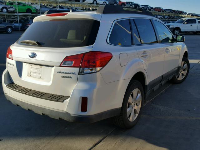 4S4BRDJC1B2364011 - 2011 SUBARU OUTBACK 3. WHITE photo 4