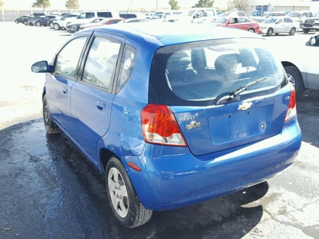 KL1TD66687B764636 - 2007 CHEVROLET AVEO BASE BLUE photo 3