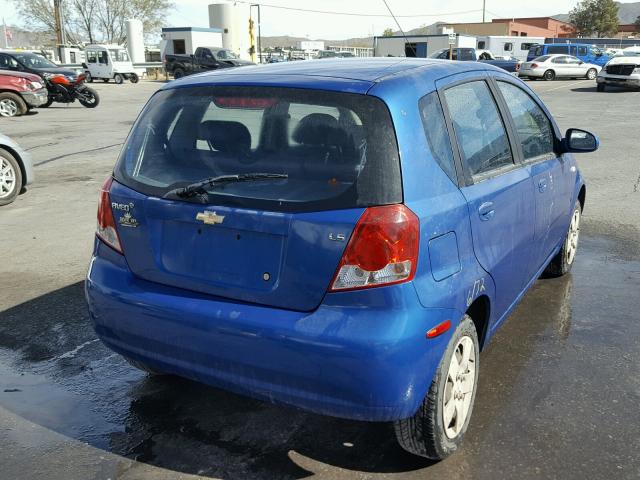 KL1TD66687B764636 - 2007 CHEVROLET AVEO BASE BLUE photo 4