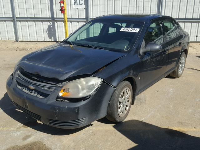 1G1AT58H697159198 - 2009 CHEVROLET COBALT LT BLACK photo 2