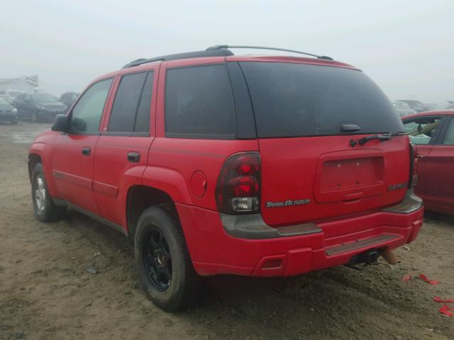 1GNDS13S622195308 - 2002 CHEVROLET TRAILBLAZE RED photo 3