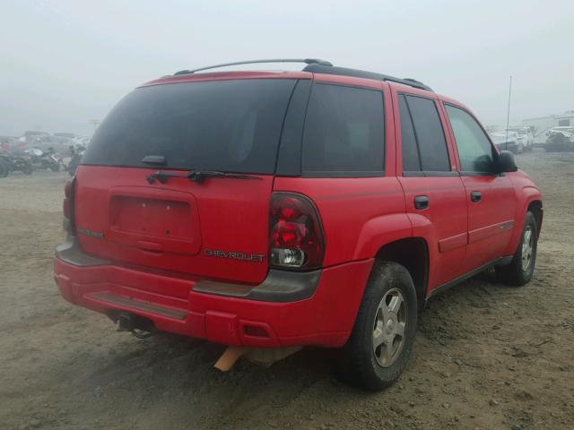 1GNDS13S622195308 - 2002 CHEVROLET TRAILBLAZE RED photo 4