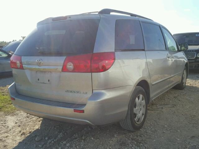 5TDZK23C38S151779 - 2008 TOYOTA SIENNA CE SILVER photo 4