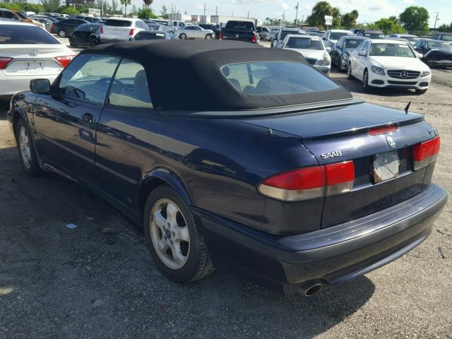 YS3DF78K537009702 - 2003 SAAB 9-3 SE BLUE photo 3