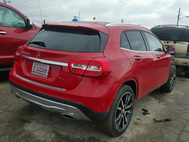 WDCTG4EB9FJ165729 - 2015 MERCEDES-BENZ GLA 250 RED photo 4