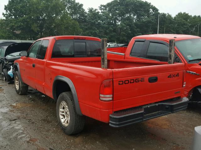 1B7GG12X42S600229 - 2002 DODGE DAKOTA BAS RED photo 3