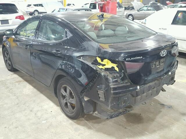 5NPDH4AE4EH544586 - 2014 HYUNDAI ELANTRA SE BLACK photo 3