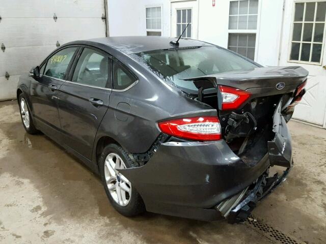 3FA6P0HD4FR257027 - 2015 FORD FUSION SE GRAY photo 3