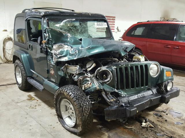 1J4FA59SXYP733095 - 2000 JEEP WRANGLER / GREEN photo 1