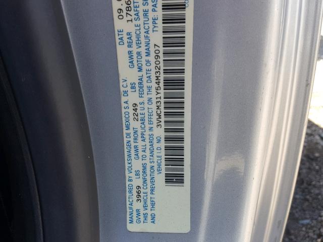 3VWCM31Y54M320907 - 2004 VOLKSWAGEN NEW BEETLE 银色 照片 10