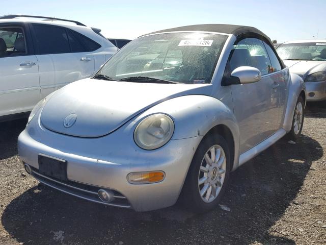 3VWCM31Y54M320907 - 2004 VOLKSWAGEN NEW BEETLE SILVER photo 2