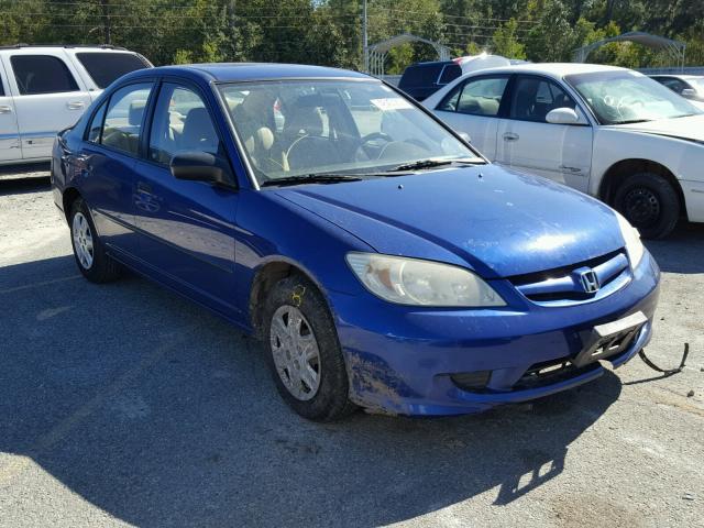 1HGES16344L008597 - 2004 HONDA CIVIC DX V BLUE photo 1