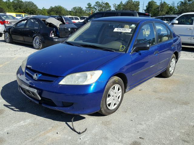 1HGES16344L008597 - 2004 HONDA CIVIC DX V BLUE photo 2