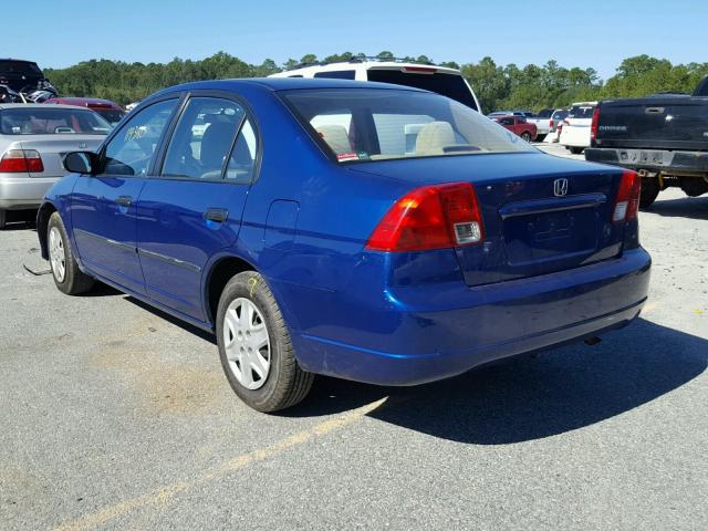 1HGES16344L008597 - 2004 HONDA CIVIC DX V BLUE photo 3