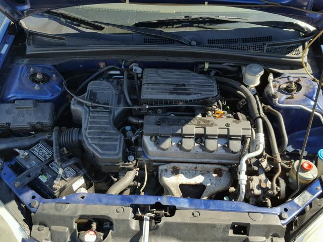 1HGES16344L008597 - 2004 HONDA CIVIC DX V BLUE photo 7