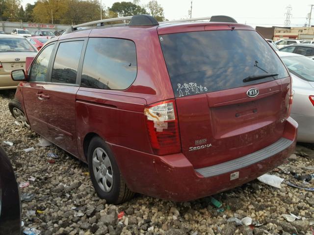 KNDMB233286208595 - 2008 KIA SEDONA EX RED photo 3