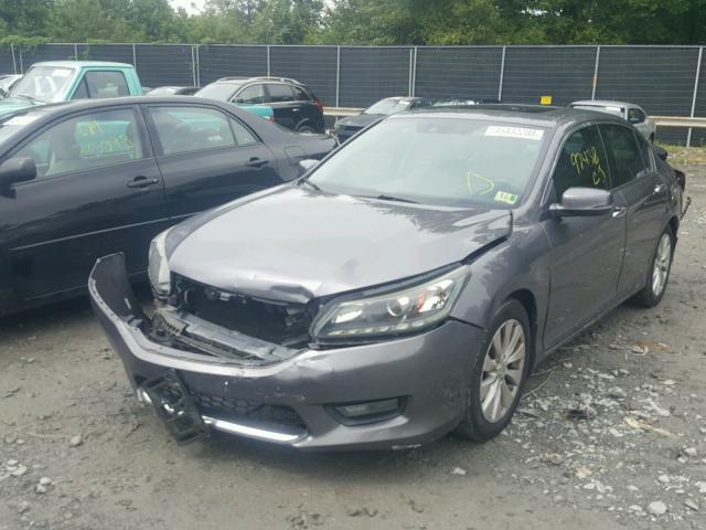 1HGCR3F89EA020462 - 2014 HONDA ACCORD EXL GRAY photo 2