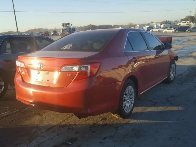 4T1BF1FK4DU664947 - 2013 TOYOTA CAMRY RED photo 4