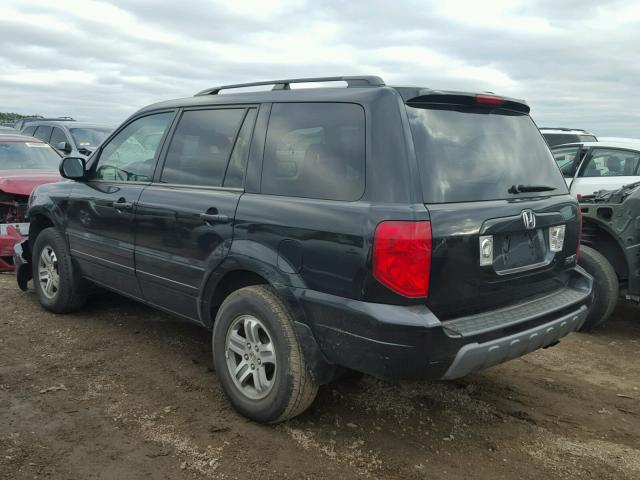 2HKYF18584H572403 - 2004 HONDA PILOT EXL BLACK photo 3