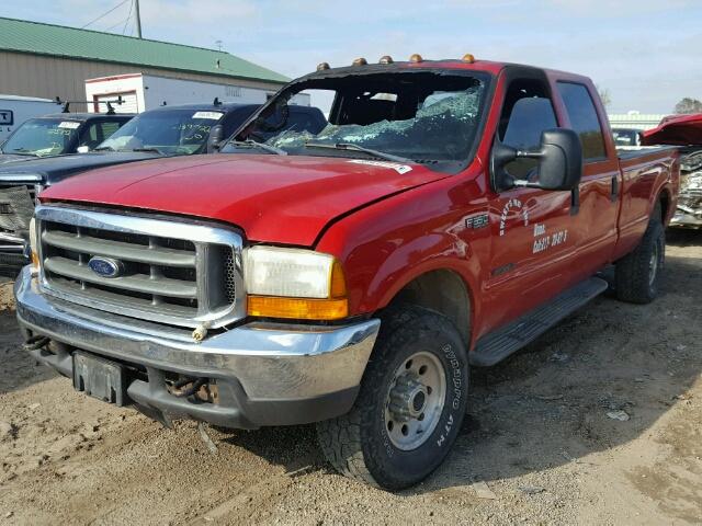 1FTSW31F8YEE25024 - 2000 FORD F350 RED photo 2