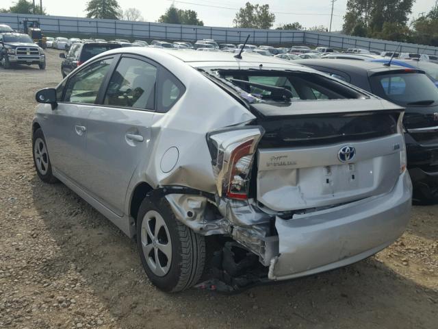 JTDKN3DU0C5469685 - 2012 TOYOTA PRIUS SILVER photo 3