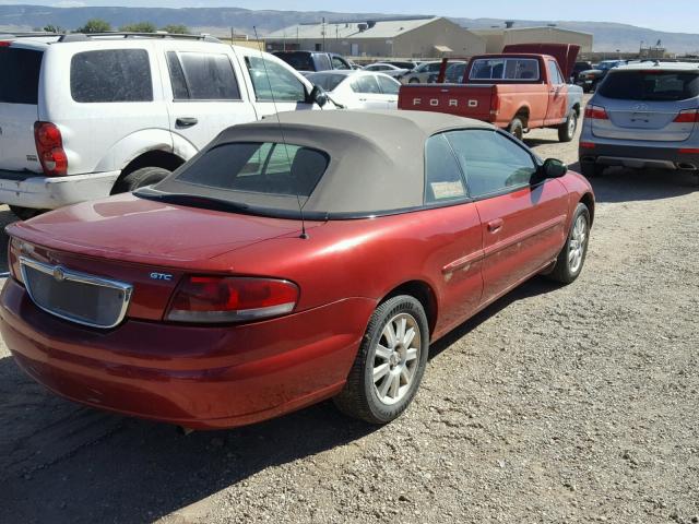 1C3EL75R44N315605 - 2004 CHRYSLER SEBRING GT RED photo 4