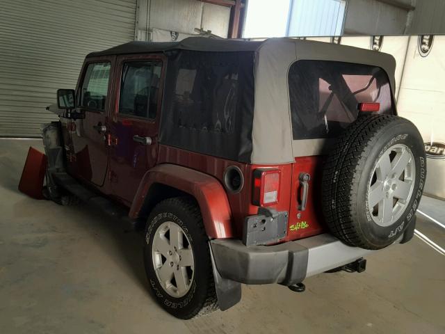 1J4BA5H12AL188532 - 2010 JEEP WRANGLER U BURGUNDY photo 3