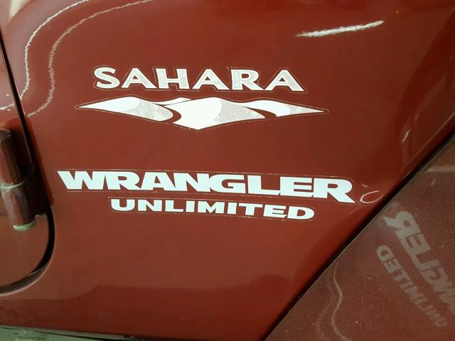 1J4BA5H12AL188532 - 2010 JEEP WRANGLER U BURGUNDY photo 9