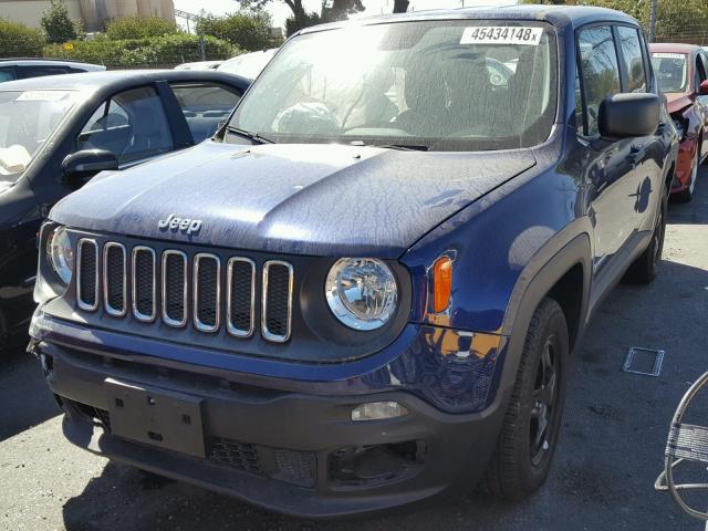 ZACCJAAB3HPF98137 - 2017 JEEP RENEGADE S BLUE photo 2