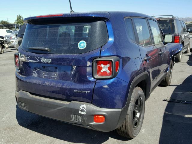 ZACCJAAB3HPF98137 - 2017 JEEP RENEGADE S ლურჯი ფოტო 4