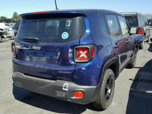 ZACCJAAB3HPF98137 - 2017 JEEP RENEGADE S BLUE photo 4