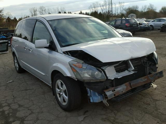 5N1BV28U78N109854 - 2008 NISSAN QUEST S SILVER photo 1