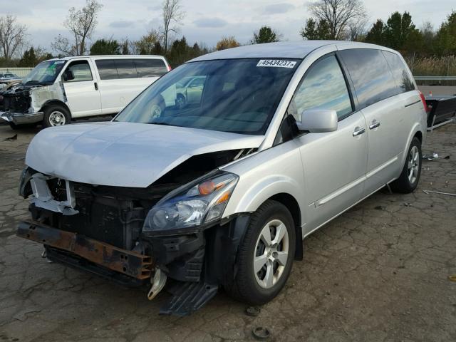 5N1BV28U78N109854 - 2008 NISSAN QUEST S SILVER photo 2