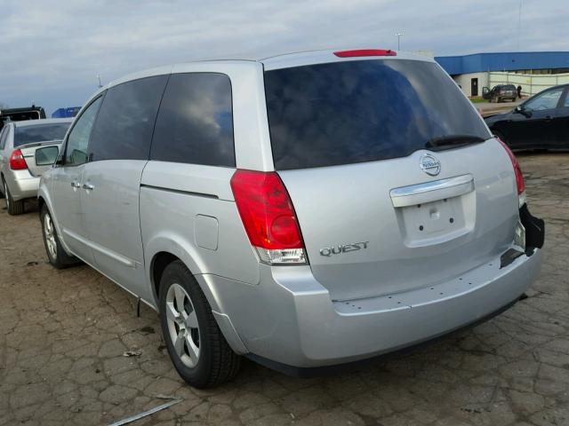 5N1BV28U78N109854 - 2008 NISSAN QUEST S SILVER photo 3