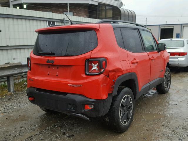 ZACCJBCTXGPE06416 - 2016 JEEP RENEGADE T RED photo 4