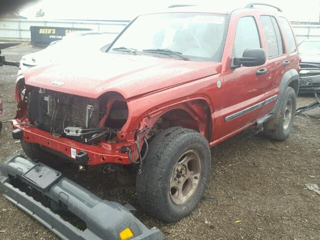 1J4GL48K07W501703 - 2007 JEEP LIBERTY SP RED photo 2