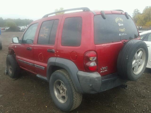 1J4GL48K07W501703 - 2007 JEEP LIBERTY SP RED photo 3