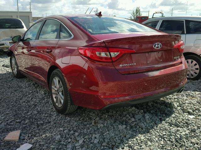 5NPE24AF5GH297127 - 2016 HYUNDAI SONATA SE RED photo 3