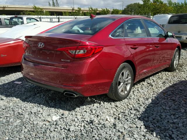 5NPE24AF5GH297127 - 2016 HYUNDAI SONATA SE RED photo 4