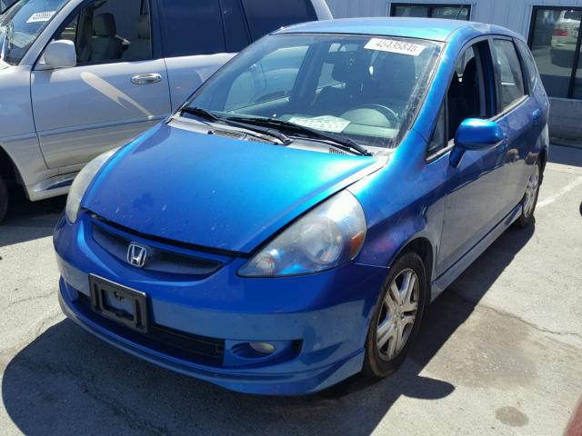 JHMGD38657S011408 - 2007 HONDA FIT S BLUE photo 2