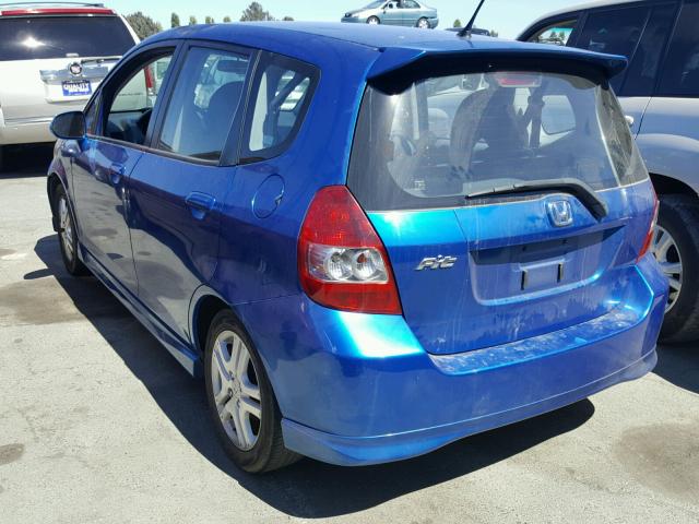JHMGD38657S011408 - 2007 HONDA FIT S 蓝色 照片 3
