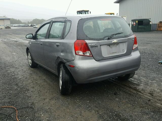 KL1TD66608B125488 - 2008 CHEVROLET AVEO BASE Szary zdjęcie 3